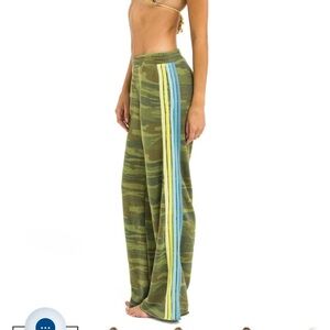 NEW with tags! Aviator Nation Camo Lounge Pants with Blue & Yellow Stripes